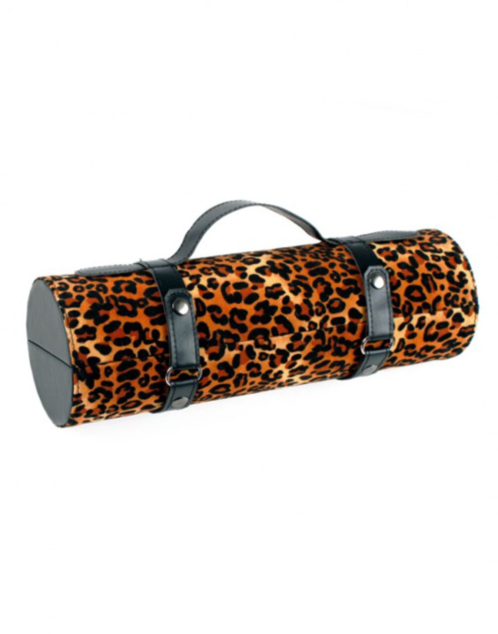 Wild Eye 13.25" Brown and Black Leopard Print Wine Bottle Carrier Purse